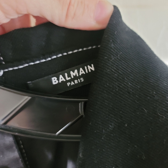 Authentic with Receipt- Balmain Short Topstitch Button Front Dress (46) (14US) - Picture 7 of 11